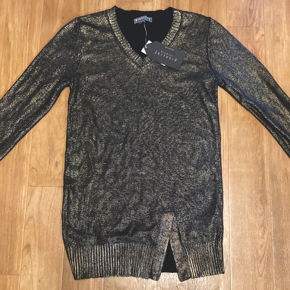 Black and Gold Metallic Sweater